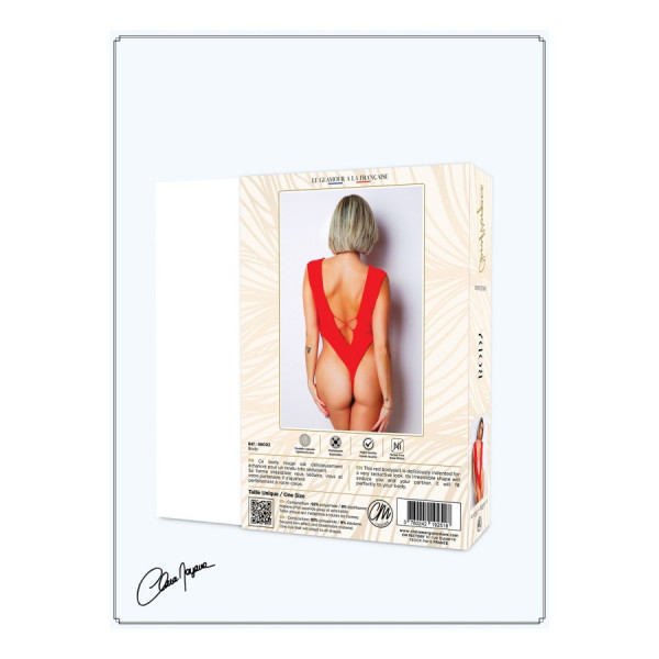 Body Rouge avec décolleté plongeant - Le Numéro 2 - Collection Body 
